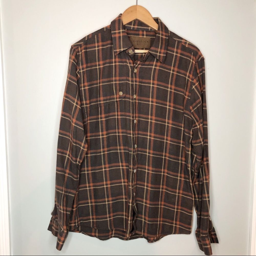 Comstock & Co Button Down Plaid Shirt Medium